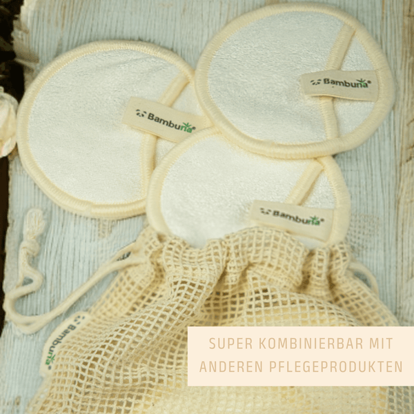 15 wiederverwendbare Premium Abschminkpads | waschbar - Bambuna