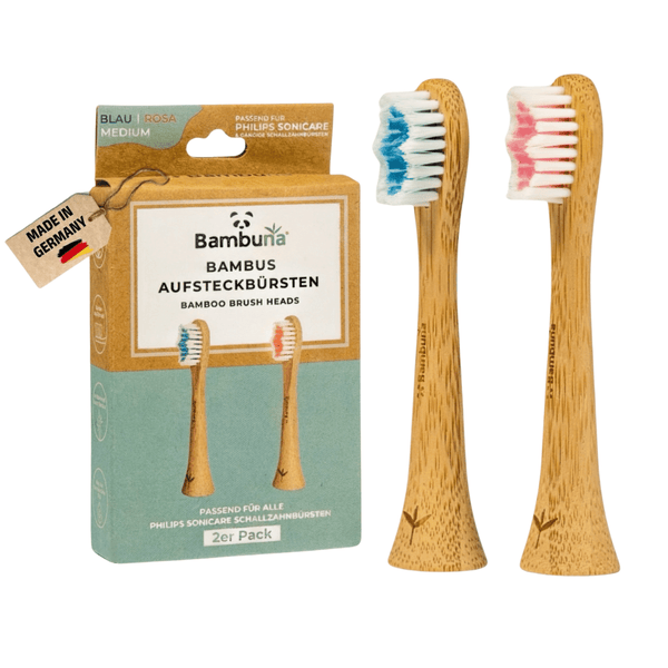 Aufsteckbürsten aus Bambus für Philips Sonicare Schallzahnbürsten | 2er Set - Bambuna