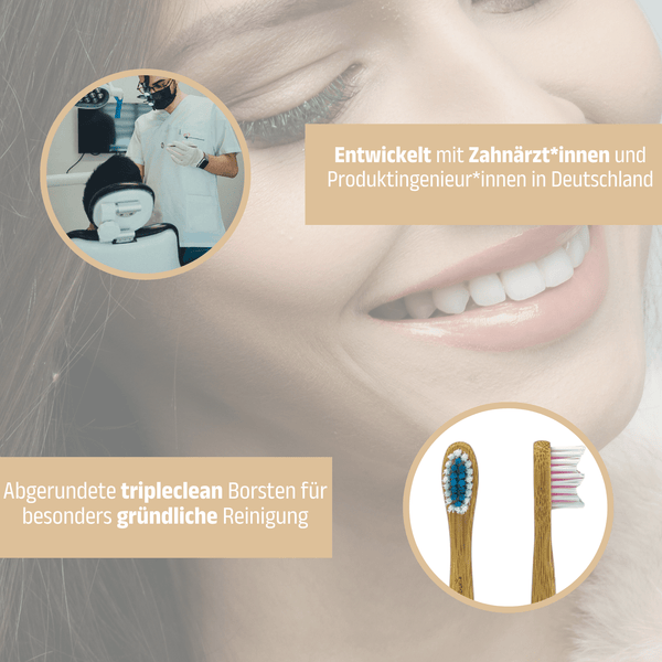 Aufsteckbürsten aus Bambus für Philips Sonicare Schallzahnbürsten | 6er Set - Bambuna
