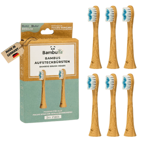 Aufsteckbürsten aus Bambus für Philips Sonicare Schallzahnbürsten | 6er Set - Bambuna