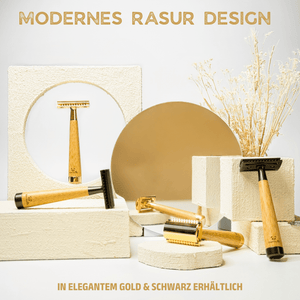 Bambus Rasierhobel - Gold Edition | inkl. 5 Klingen und E - Book - Bambuna