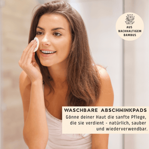 18 wiederverwendbare Premium Abschminkpads | waschbar inkl. Aufbewahrungsbox - Bambuna