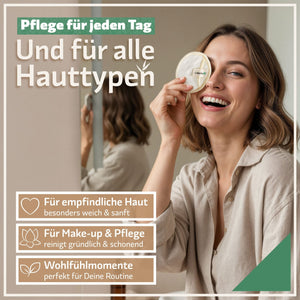 18 wiederverwendbare Premium Abschminkpads | waschbar inkl. Aufbewahrungsbox - Bambuna