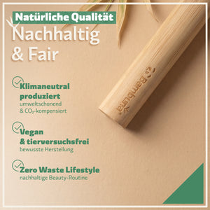 Bambus Zahnbürsten - Mittel - 4er Set  | inkl. Reiseetui und Zahnseide