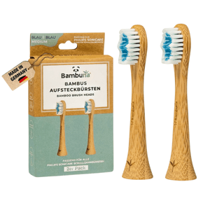 Aufsteckbürsten aus Bambus für Philips Sonicare Schallzahnbürsten | 2er Set - Bambuna