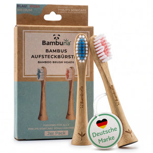 Aufsteckbürsten aus Bambus für Philips Sonicare Schallzahnbürsten | 2er Set - Bambuna