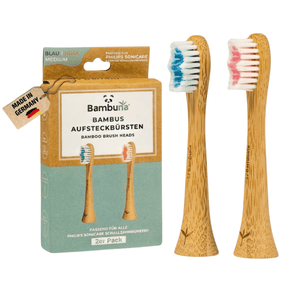 Aufsteckbürsten aus Bambus für Philips Sonicare Schallzahnbürsten | 2er Set - Bambuna