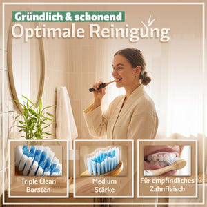 Aufsteckbürsten aus Bambus für Philips Sonicare Schallzahnbürsten | 6er Set - Bambuna