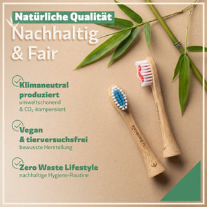 Aufsteckbürsten aus Bambus für Philips Sonicare Schallzahnbürsten | 6er Set - Bambuna