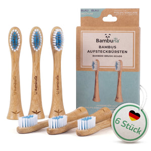 Aufsteckbürsten aus Bambus für Philips Sonicare Schallzahnbürsten | 6er Set - Bambuna