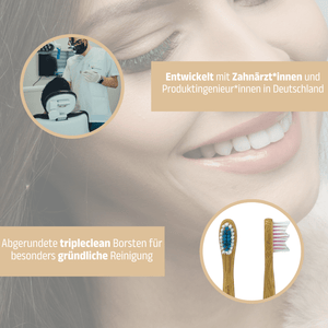 Aufsteckbürsten aus Bambus für Philips Sonicare Schallzahnbürsten | 6er Set - Bambuna