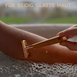 Bambus Rasierhobel - Gold Edition | inkl. 5 Klingen und E - Book - Bambuna