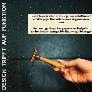 Bambus Rasierhobel - Gold Edition | inkl. 5 Klingen und E - Book - Bambuna