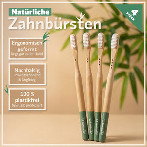 Bambus Zahnbürsten - Mittel - 4er Set - Bambuna