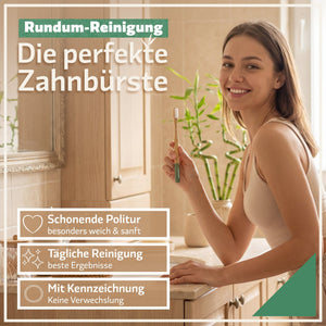 Bambus Zahnbürsten - Mittel - 4er Set - Bambuna