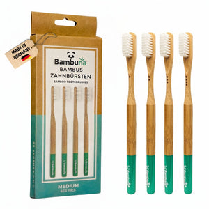 Bambus Zahnbürsten - Mittel - 4er Set - Bambuna