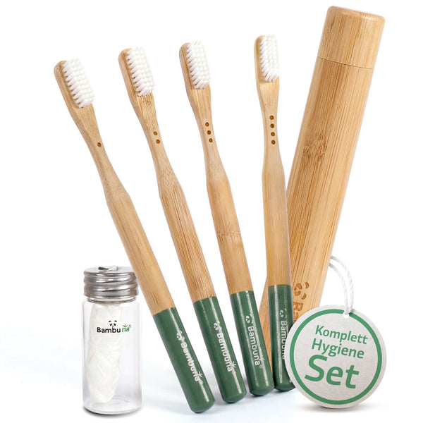 Bambus Zahnbürsten -Mittel- 4er Set