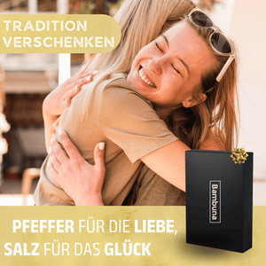 Salz und Pfeffermühlen aus Akazienholz - Gewürzmühle Groß 5 - Teilig | Geschenkset inkl. Rezeptbuch - Bambuna