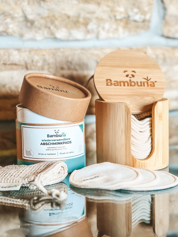 15 wiederverwendbare Premium Abschminkpads aus Bambus | waschbar - Bambuna