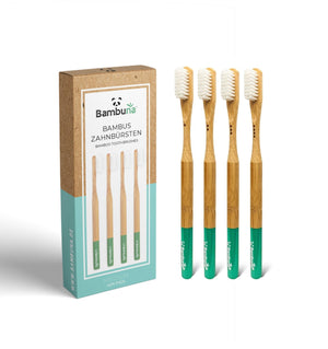 Bambus Zahnbürsten - Mittel - 4er Set - Bambuna